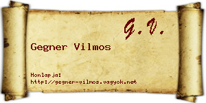 Gegner Vilmos névjegykártya